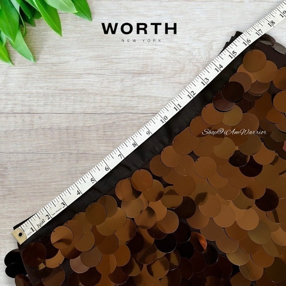 Worth NWT RARE chocolate bronze paillette mini skirt *shop@iamwarrior - Picture 8 of 12